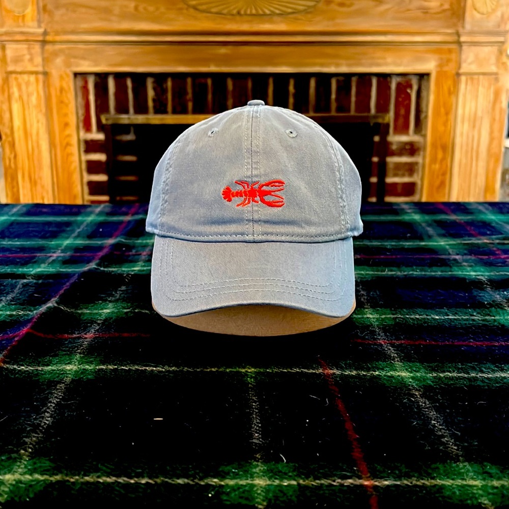 Blue hat with red lobster emblem J.CREW